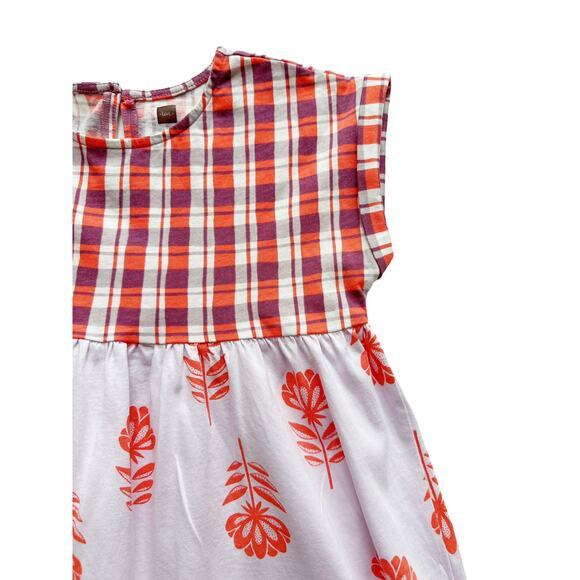 Tea NWT Children’s Floral Plaid Stacked Dress Size 2 - Picture 2 of 6